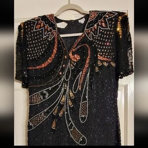 ✨ Vintage Silky Nites by Nagpal Beaded Cocktail Dress – Pristine Condition✨
